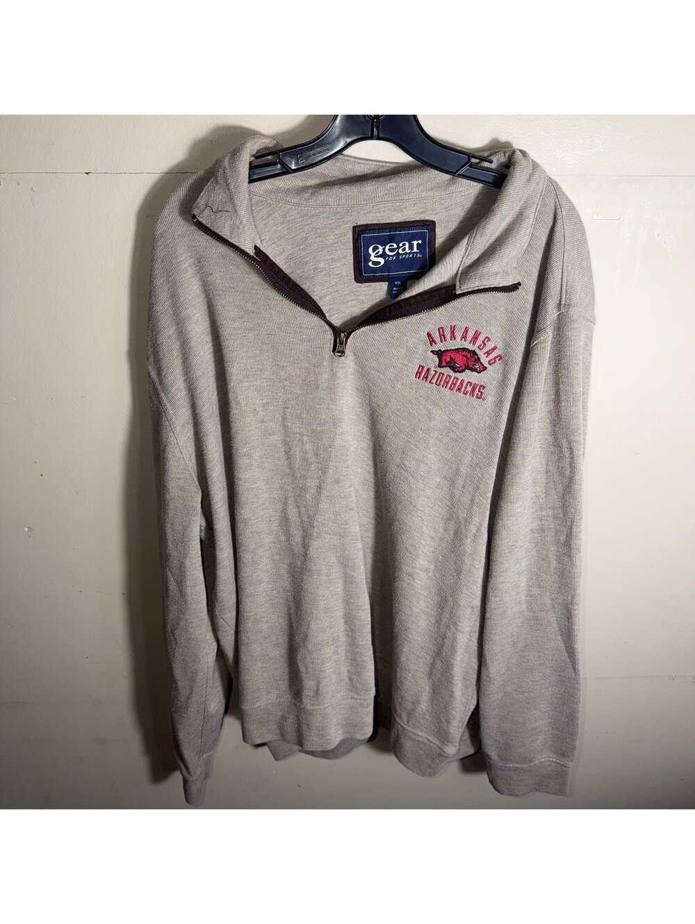 Gear for Sports Arkansas Razorbacks Quarter Zip Mens 2XL Vtg y2k 90s Rare